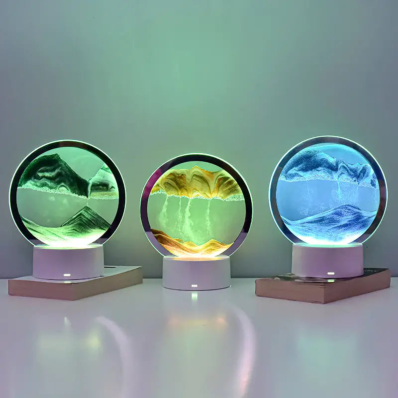RGB LED Moving Sand Art Table Lamp