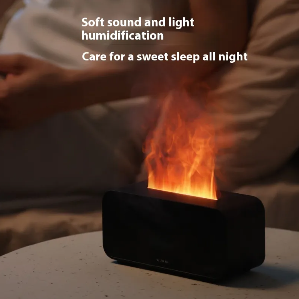 Flame Aroma Diffuser:  Aesthetic Ultrasonic Humidifier with RGB Fire Effect
