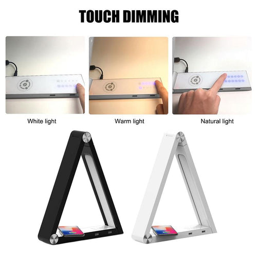 Minimalist Triangle LED Desk Lamp with Wireless Charger