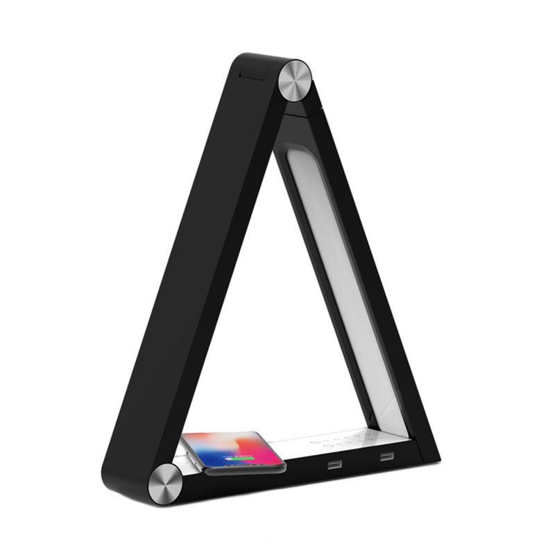 Minimalist Triangle LED Desk Lamp with Wireless Charger
