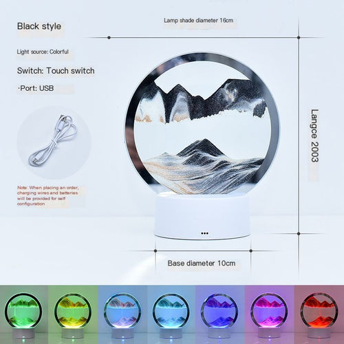 RGB LED Moving Sand Art Table Lamp