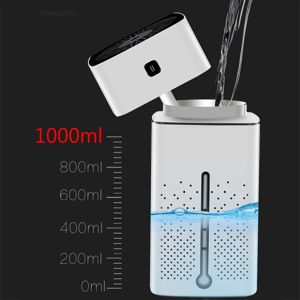 Premium 1000ml Ultrasonic Home Humidifier & Quiet Air Purifier