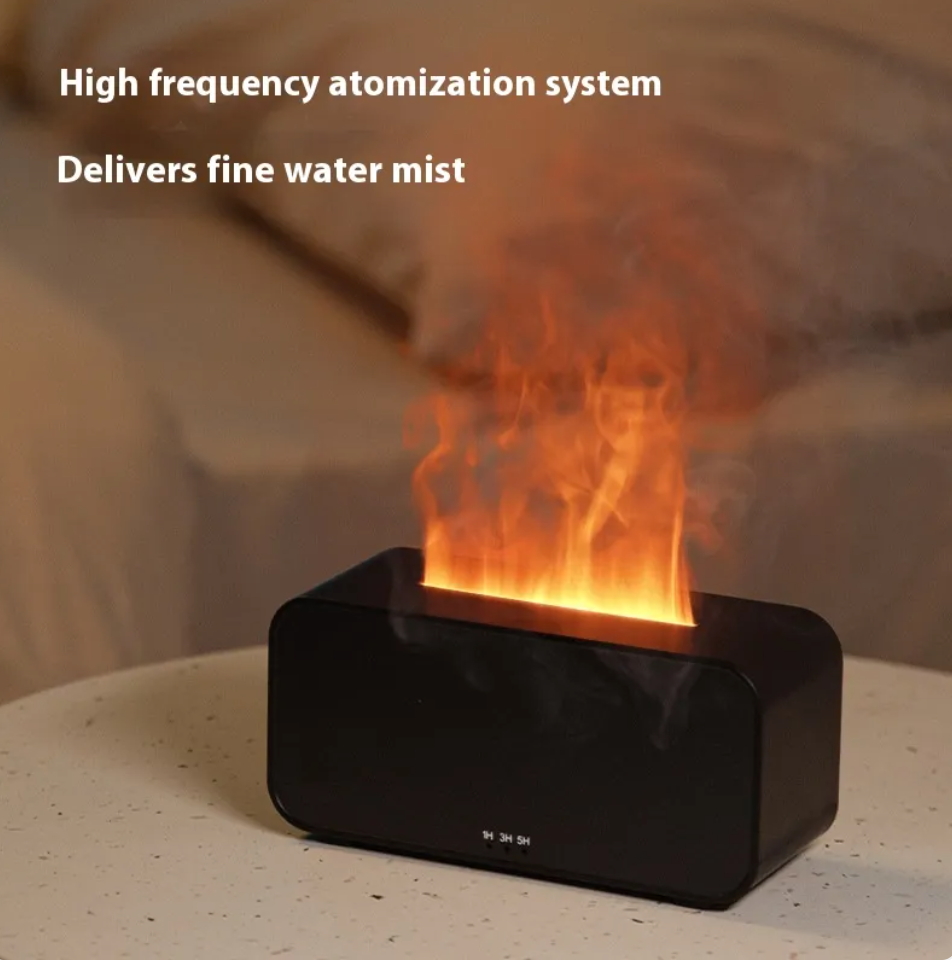 Flame Aroma Diffuser:  Aesthetic Ultrasonic Humidifier with RGB Fire Effect
