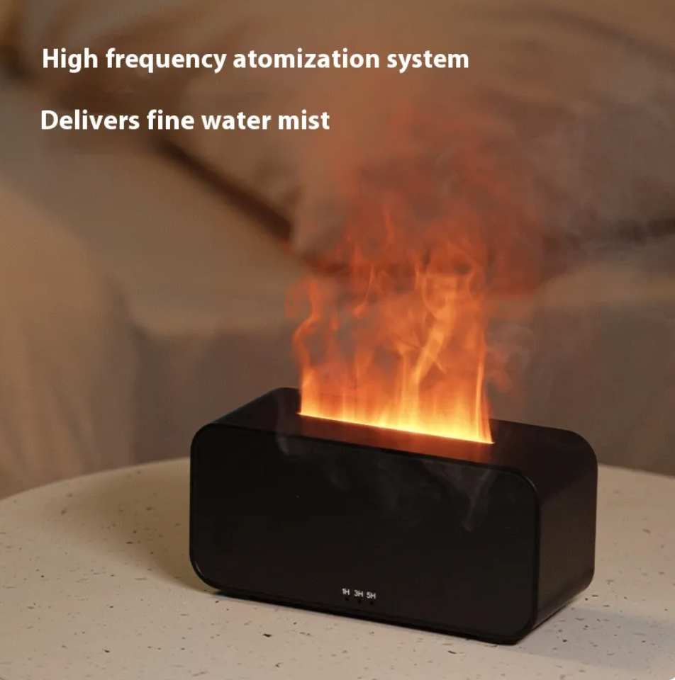 Flame Aroma Diffuser:  Aesthetic Ultrasonic Humidifier with RGB Fire Effect