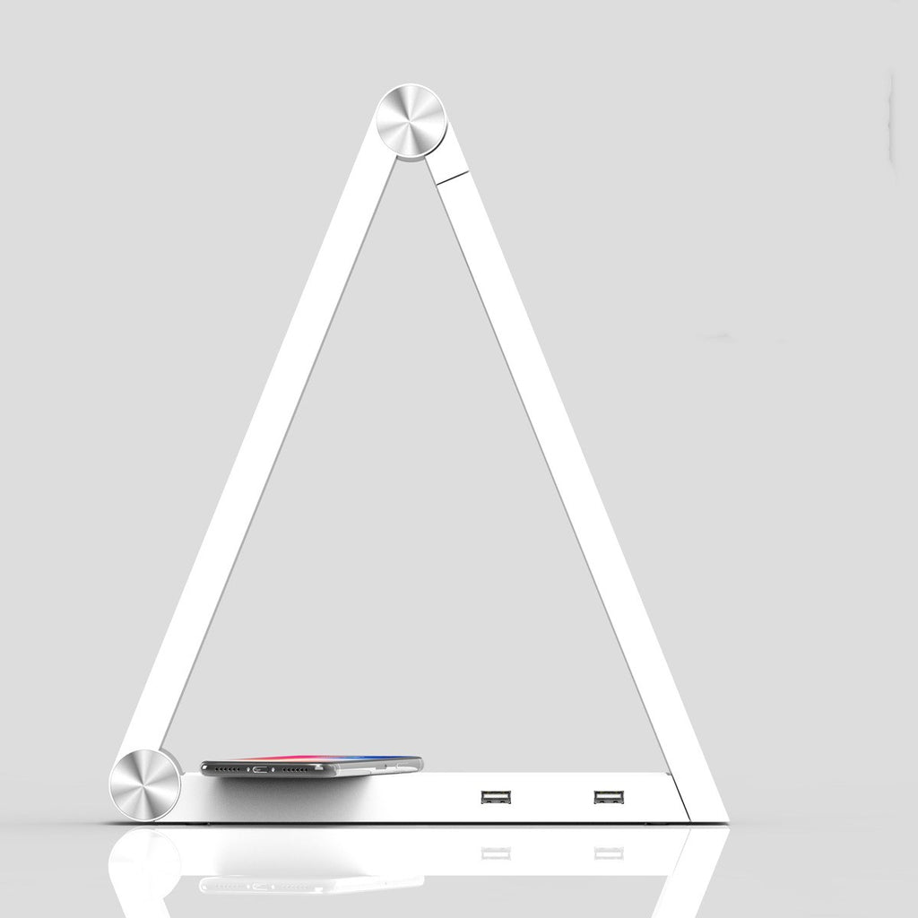 Minimalist Triangle LED Desk Lamp with Wireless Charger
