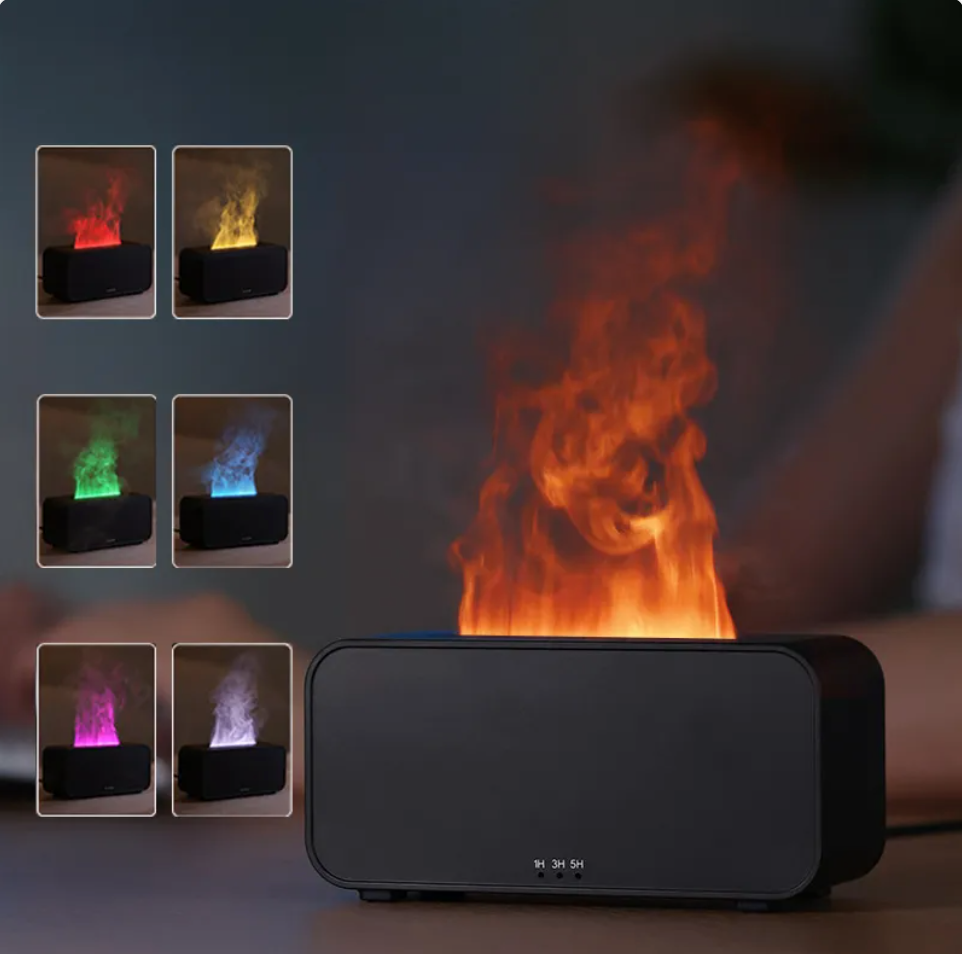 Flame Aroma Diffuser:  Aesthetic Ultrasonic Humidifier with RGB Fire Effect