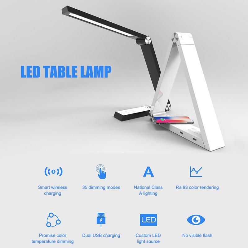 Minimalist Triangle LED Desk Lamp with Wireless Charger