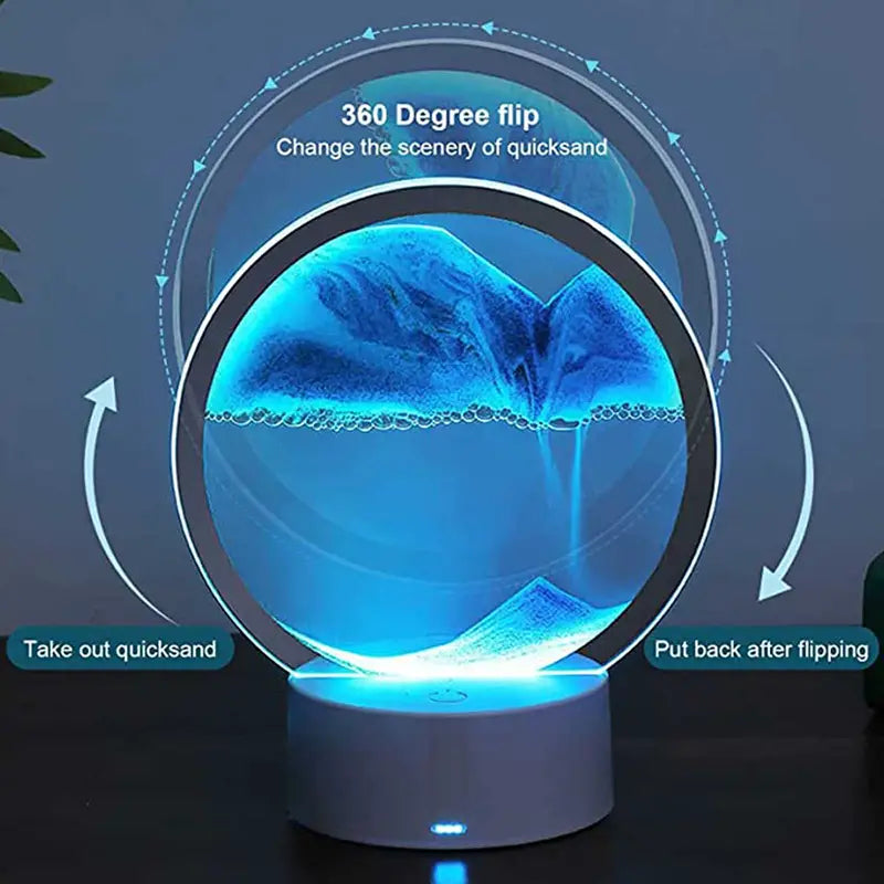 RGB LED Moving Sand Art Table Lamp
