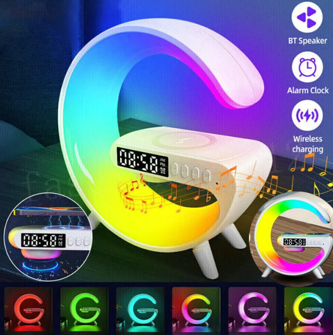 Smart G - Lamp: Wireless Charger, Bluetooth Speaker & Clock